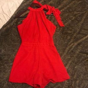 🦋Bebe Red Halter Neck Romper🦋